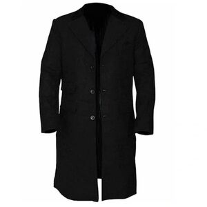 THE WOOL MAKER • Vintage Black Shelby Trench Wool Winter Coat Peaky Blinders